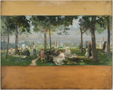 保罗-莱昂-费利克斯-施密特-1902-旺夫镇巴黎景观素描，来自旺夫艺术印刷品美术复制品墙艺术