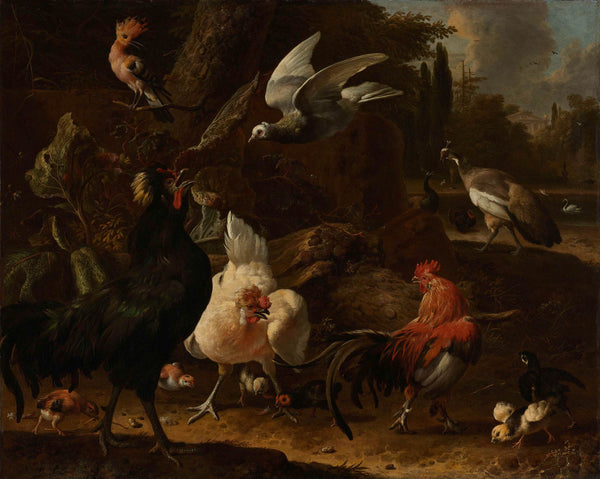 melchior-d-hondecoeter-1686-birds-in-a-park-art-print-fine-art-reproduction-wall-art-id-ao4p9ty30