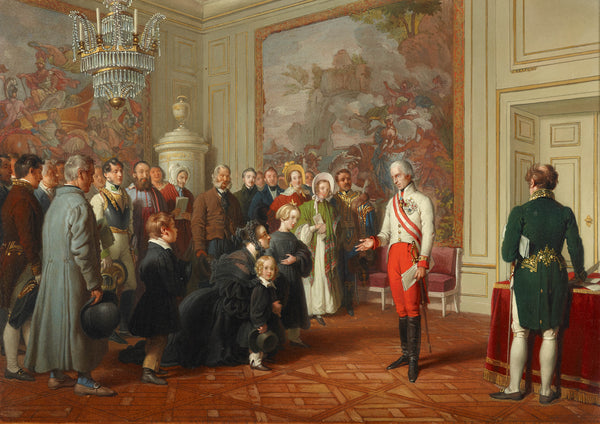 johann-peter-krafft-1837-emperor-franz-i-grants-a-general-audience-art-print-fine-art-reproduction-wall-art-id-ao666qrpc
