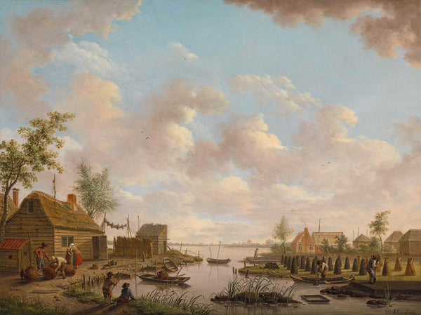 hendrik-willem-schweickhardt-1783-landscape-with-fishermen-and-farmers-extracting-peat-in-a-art-print-fine-art-reproduction-wall-art-id-ao6gd9vsm