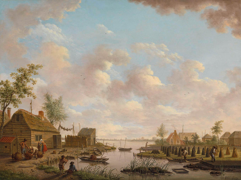 hendrik-willem-schweickhardt-1783-landscape-with-fishermen-and-farmers-extracting-peat-in-a-art-print-fine-art-reproduction-wall-art-id-ao6gd9vsm