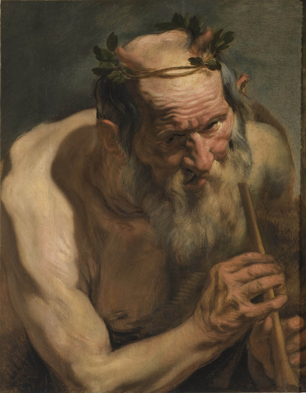 jacob-jordaens-old-satyr-holding-a-flute-art-print-fine-art-reproduction-wall-art-id-ao9gtk4jf