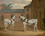 john-frederick-silling-sr-1838-grå-vagnshästar-på-karossgården-vid-putteridge-bury-hertfordshire-konsttryck-finkonst-reproduktion-väggkonst-id-ao9rum9le