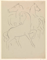 leo-gestel-1891-skiss-tidskrift-med-tre-studier-av-hästar-konsttryck-finkonst-reproduktion-väggkonst-id-aoa00bgil