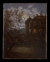 卡尔·古斯塔夫·卡尔斯1833-斯科尔斯·米尔克在月光下的艺术印刷精美的艺术复制品-墙艺术id-aoamzk5os
