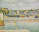 georges-pierre-seurat-1888-port-et-bessin-the-outer-bour-low-tide-art-print-fine-art-reproduction-wall-art-id-aoapy4idc