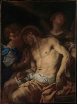 francesco-trevisani-1710-dood-Christus-ondersteun-deur-engele-kunsdruk-fynkuns-reproduksie-muurkuns-id-aoc9rjhj7