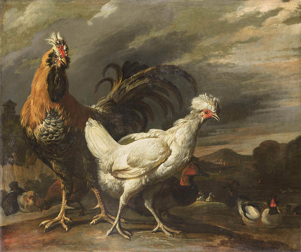 pieter-jansz-van-ruyven-1670-cock-a-hen-and-other-poultry-art-print-fine-art-reproduction-wall-art-id-aocxil3z2