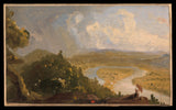 托马斯·科尔1836素描从霍里奥克北安普顿马萨诸塞州在雷雨过后的素描中，牛的艺术印刷精美的艺术复制品墙上艺术ID aod0tujsa