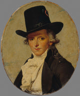 jacques-louis-david-1795-porträtt-av-pierre-seriziat-1757-1847-bror-till-david-konst-tryck-fin-konst-reproduktion-väggkonst