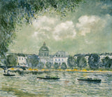 alfred-sisley-1880-센 강을 따라 풍경-프랑스 연구소와-퐁 데-예술-예술-인쇄-미술-복제-벽-예술-id- aody36t8e