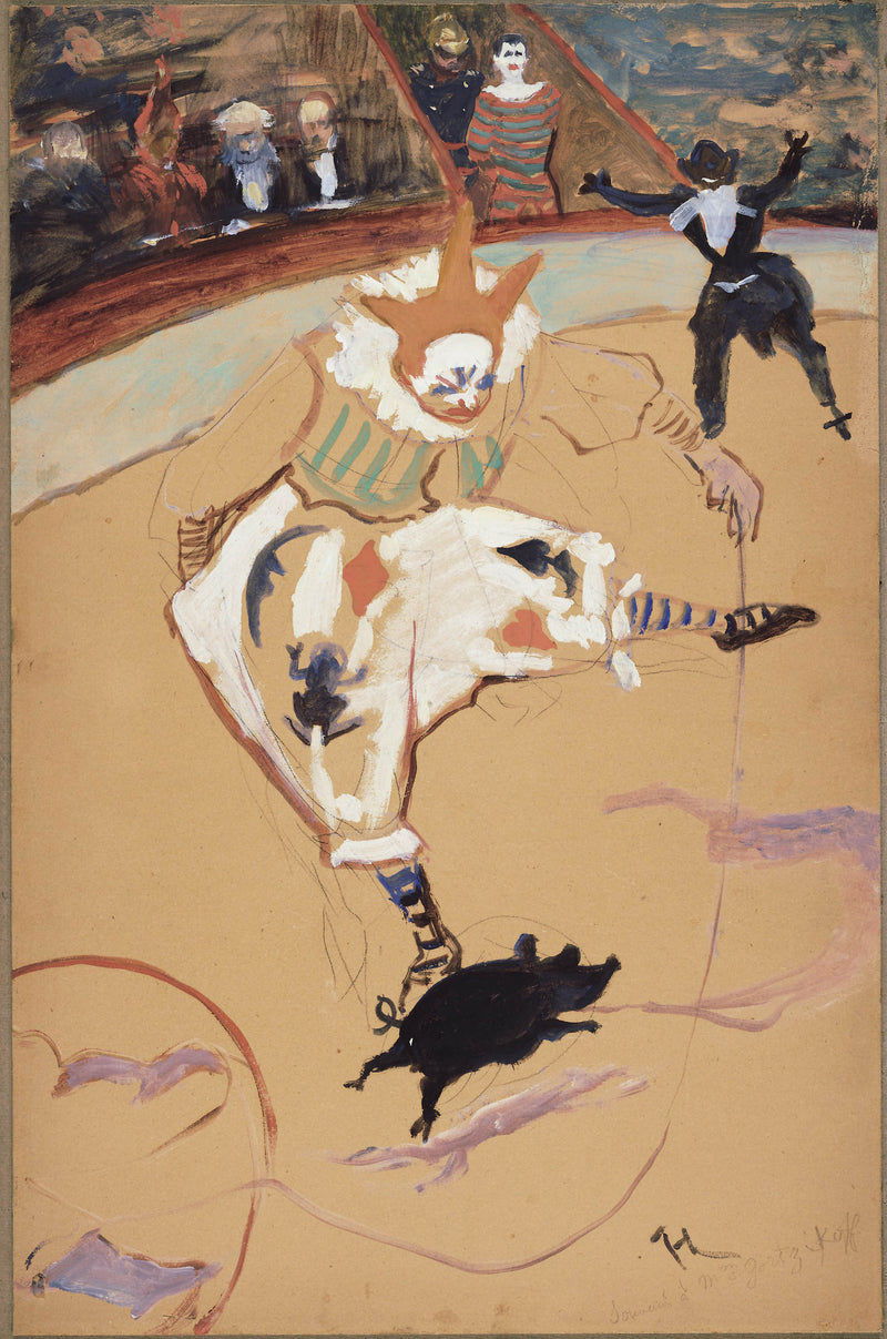 henri-de-toulouse-lautrec-1894-at-the-circus-fernando-medrano-with-a-piglet-art-print-fine-art-reproduction-wall-art-id-aoe987kja