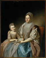 查尔斯·威尔森·皮尔-1777-塞缪尔-米夫林夫人和她的孙女-丽贝卡-米夫林-弗朗西斯-艺术印刷品美术复制品墙艺术 id-aoes5trf4