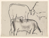 leo-gestel-1891-skiss-av-ko-konst-tryck-fin-konst-reproduktion-väggkonst-id-aofxrzasc