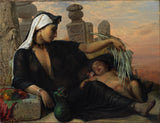 elisabeth-jerichau-baumann-1872，一位埃及兄弟会女人与她的婴儿艺术印刷精美的艺术复制品墙艺术id aohduxsyk