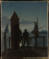 Мартинус-rorbye-1839-изглед-от-най-цитаделата-укрепления-In-Копенхаген-по-лунна светлина-арт-печат-фино арт-репродукция стена-арт-ID-aojbq130v