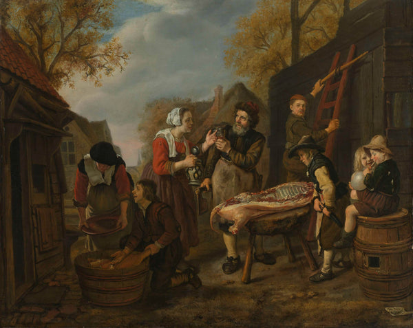 jan-victors-1648-butchering-a-pig-art-print-fine-art-reproduction-wall-art-id-aojp4mkft