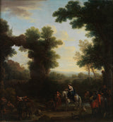 約翰·伍頓-1748-古典風景-與吉普賽人藝術印刷美術複製品牆壁藝術 id-aokscxfyt