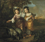 bernard-zwaerdecroon-1645-portret-dwojga-dzieci-przebranych-za-pasterzy-druk-reprodukcja-dzieł sztuki-sztuka-ścienna-id-aon6n3mg1