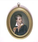 jean-francois-fontallard-1812-portrett-av-henry-gerard-fontallard-spiller-fløyte-kunsttrykk-fin-kunst-reproduksjon-veggkunst