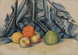 保罗·塞尚苹果和布苹果和小地毯的艺术印刷精美的艺术再现墙艺术idaoodykn74