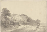 andreas-schelfhout-1797-landskab-med-et-hus-og-en-mølle-kunsttryk-fine-art-reproduktion-vægkunst-id-aoqp5uowe