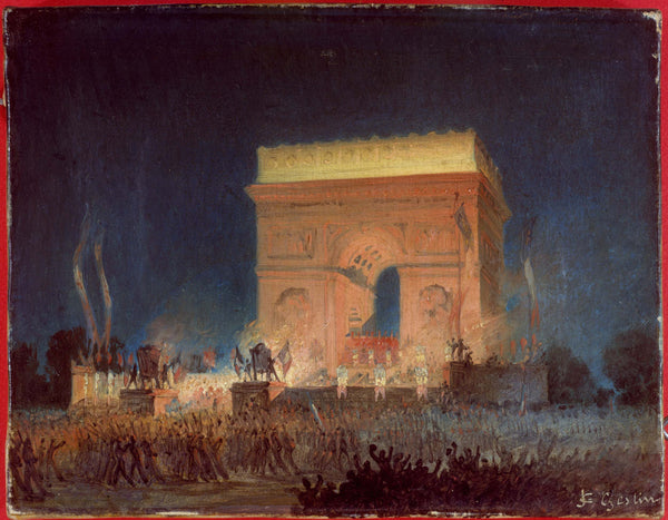jean-charles-geslin-1848-distribution-of-flags-of-the-national-guard-to-the-arc-de-triomphe-april-20-1848-art-print-fine-art-reproduction-wall-art