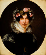 亨利-弗朗索瓦-里斯納-1825-伯納德-萊昂夫人的肖像-演員藝術-印刷品-美術複製品-牆壁藝術