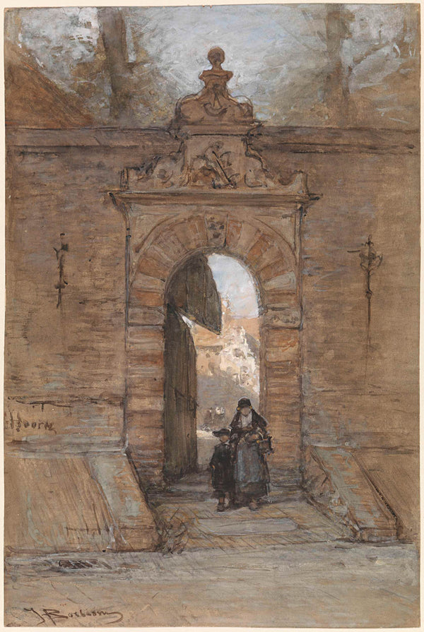 johannes-bosboom-1827-doelenpoort-horn-art-print-fine-art-reproduction-wall-art-id-aos22oi3r