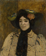 charles-cottet-1905-porträtt-av-en-kvinna-konsttryck-finkonst-reproduktion-väggkonst-id-aotez9bhd