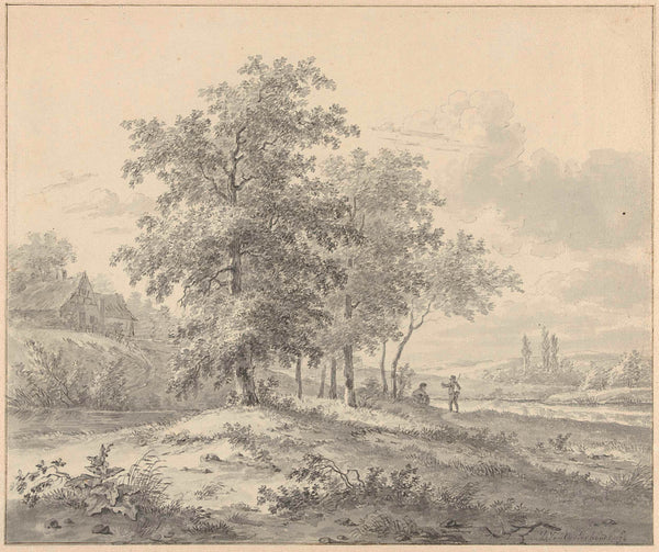 unknown-1791-landscape-with-two-figures-under-trees-art-print-fine-art-reproduction-wall-art-id-aotur2biy