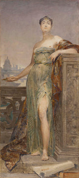 托尼·罗伯特·弗莱里（Tony-Robert-Fleury）1890年在巴黎德维尔酒店的艺术休息室素描，建筑艺术印刷精美的艺术复制品墙壁艺术