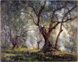 亨利·布羅克曼 1918 年芒通橄欖樹藝術印刷美術複製品牆藝術