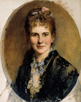 Heinrich-von-Angeli-1874，一个年轻女子的半身肖像，艺术印刷精美的艺术复制品，墙壁艺术idaowormvvh
