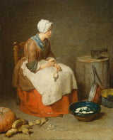让·巴蒂斯特·西蒙·夏尔丁1738年，厨房，女佣，艺术，印刷，精美的艺术，复制品，墙，艺术，id，aoxrtv96g