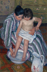 玛丽·卡萨特1893年，孩子们的浴艺术印刷精美的艺术复制品墙艺术id aoygkod8f