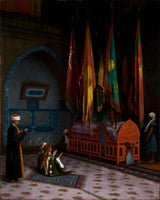 讓-萊昂-杰羅姆-1880-蘇丹墳墓的哨兵藝術印刷美術複製品牆藝術 id-aozd2zwpa