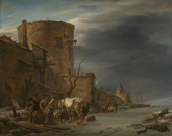 nicolaes-pietersz-berchem-1647-the-city-wall-of-haarlem-in-the-winter-art-print-fine-art-reproduction-wall-art-id-ap1hczj0e