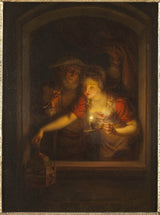 Aleksander-Laureus-1818-en-kvinne-med-en-brenner-stearinlys-art-print-fine-art-gjengivelse-vegg-art-id-ap1jyhdz3