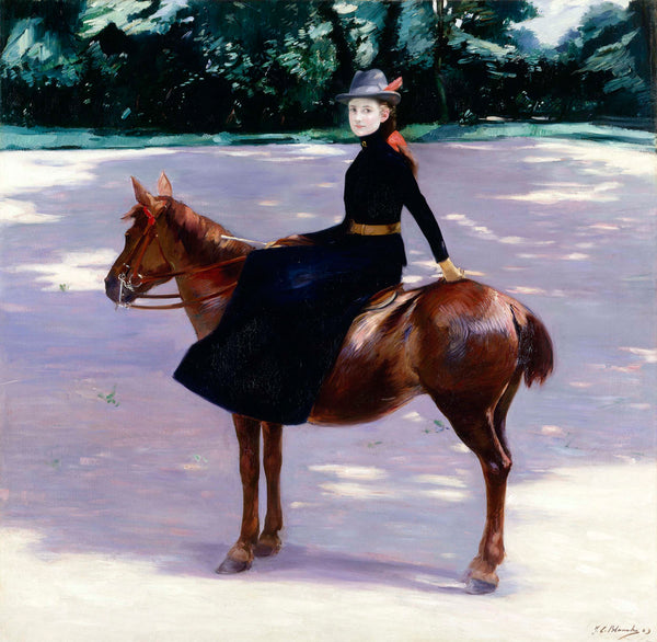 jacques-emile-blanche-1889-meuriot-miss-on-his-pony-art-print-fine-art-reproduction-wall-art
