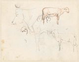 pieter-gerardus-van-os-1786-bocetos-de-una-vaca-y-oveja-lámina-reproducción-de-arte-de-pared-id-ap2cwwo3q