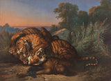 saleh-ben-jaggia-raden-1870-võitlevad tiigrid-kunst-print-kujutav kunst-reproduktsioon-seinakunst-id-ap3ayctlu