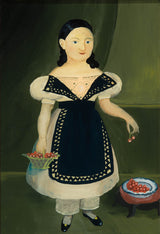 unbekanntes-1830-Mädchen-mit-Kirschen-Kunstdruck-Fine-Art-Reproduktion-Wandkunst-ID-ap4cgeqev