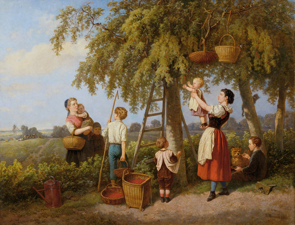 theodor-hosemann-1868-the-cherry-harvest-art-print-fine-art-reproduction-wall-art-id-ap6txc7j6