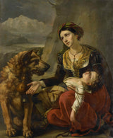 charles-picque-1827-um-saint-bernard-cão-vem-em-socorro-de-uma-mulher-perdida-impressão-de-arte-reprodução-de-parede-art-id-ap73oakkb