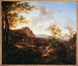jan-dirksz-båda-1650-landskap-med-resenärer-konst-tryck-fin-konst-reproduktion-vägg-konst