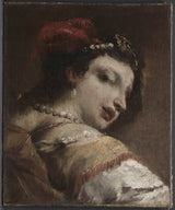 antonio-guardi-1739-głowa-kobiety-druk-sztuki-reprodukcja-dzieł sztuki-sztuka-ścienna-id-ap9408h89