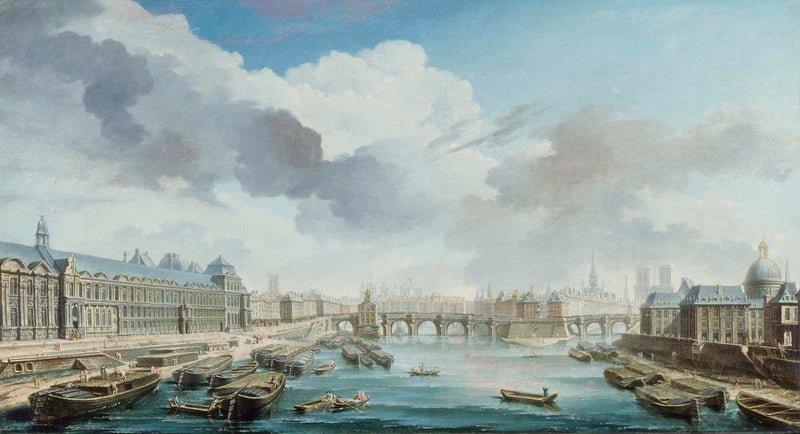 nicolas-jean-baptiste-raguenet-1755-the-louvre-the-pont-neuf-and-the-college-des-quatre-nations-the-current-institute-of-france-seen-from-the-pont-royal-art-print-fine-art-reproduction-wall-art
