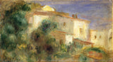 Pierre-Auguste Renoir - 1907-house-of-post-Cagnes-art-print-fine-art-reprodukčnej-wall-art-id-apapwxhsz