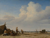 阿德里安-範-德-維爾德-1665-海灘-視圖-藝術-印刷-精美-藝術-複製-牆-藝術-id-apblj7z84